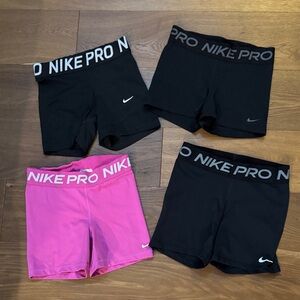 Nike Pro Black and Pink Shorts Collection